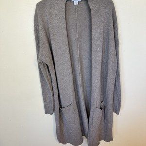 ATHLETA Spirit Wool Cashmere Wrap Longline Cardigan Sweater Taupe Size Medium